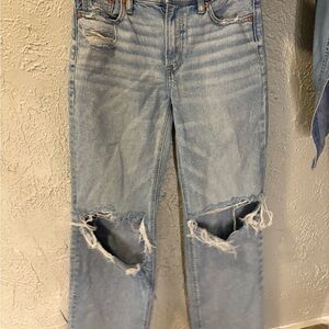 American Eagle Outfitters Light Blue Distressed Boyfriend Jeans